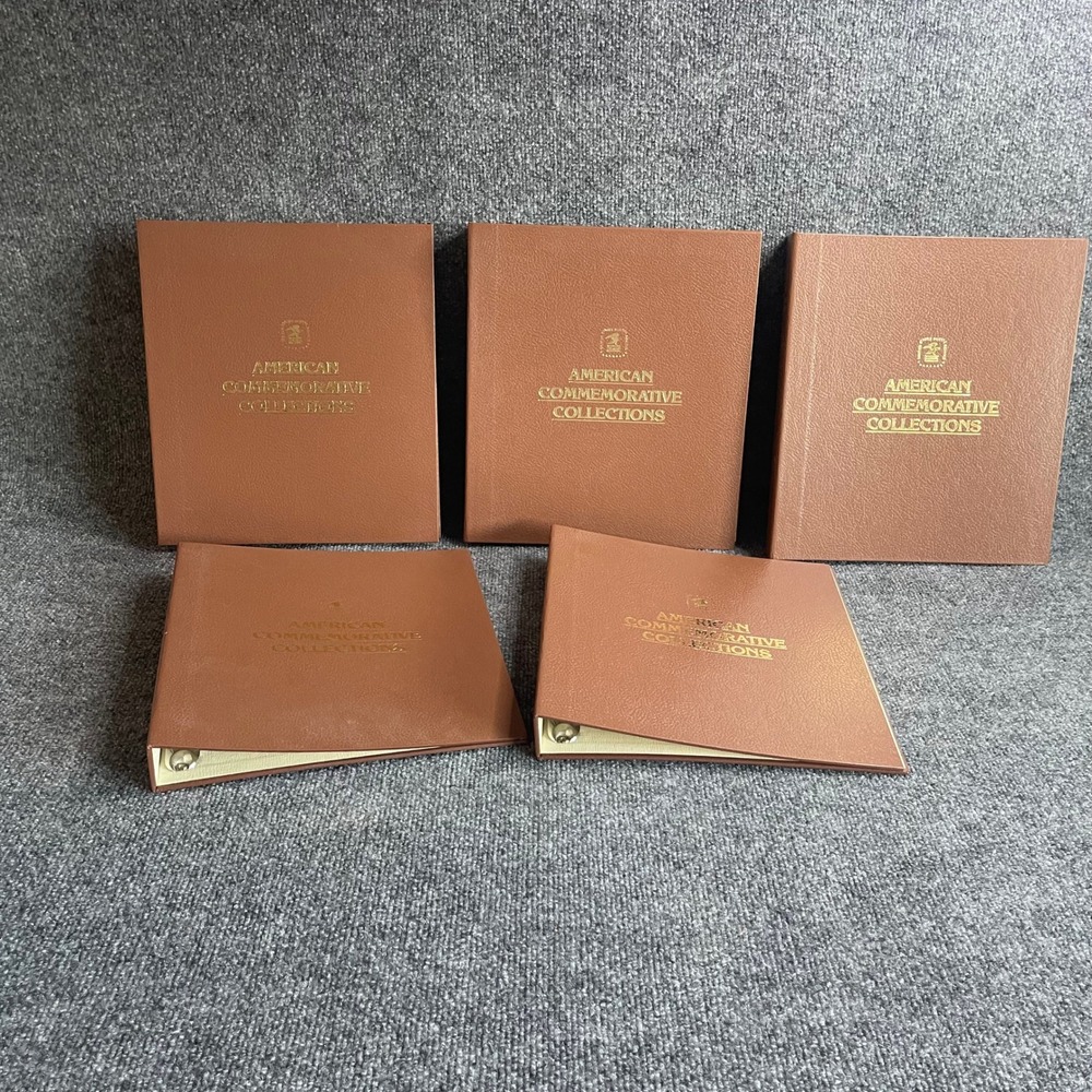 USPS American Commemorative Collections 3Ring Stamp Album Binders Brown Set of 5